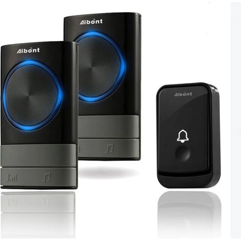 Sonnettes sans Fil, 45 Mélodies 5-Niveaux Volum et, IP55 Étanche Carillon sans Fil, Kit de Carillon avec 300 Mètres, LED Flash, 2Récepteur Enfichables (1/5)