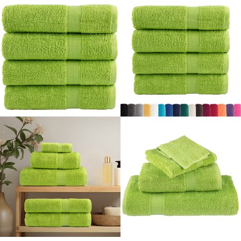 Premium-Duschtücher SOLUND 4 Stk. Apfelgrün 70x140 cm 600 g/m² - Baumwolltuch - Duschhandtuch (1/5)