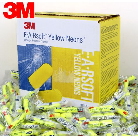 Bouchons d'oreilles 3M Ear Classic, 50 paires conditionnées par paires, jaunes, SNR 28 dB, protection auditive (1/3)