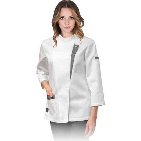 Damen Kochjacke weiß/grau XL