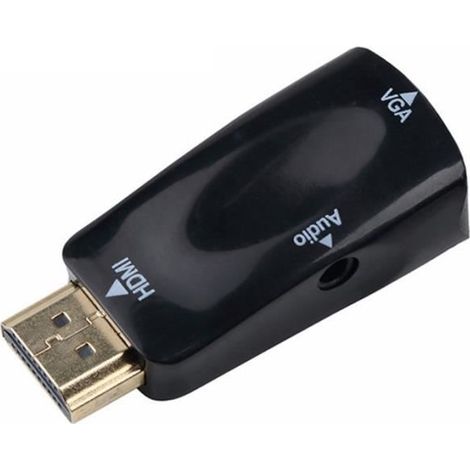 Adaptateur HDMI vers VGA - GENERIQUE - Noir - Séparateur Audio - Jack 3.5 - Convertisseur de câble