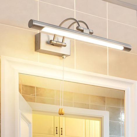 LED 8W IP44 Miroir Applique Murale Éclairage De Salle De Bain Nickel Intérieur Éclairage Avec Interrupteur 40cm 3000K Appliques Pour Tableaux et Vitrines Bras Réglable Lampes De Lecture (1/5)