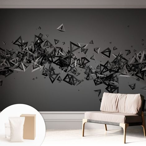 Tapete Vliestapete mit Kleber - Wanddekoration - Wandfolie - 3D Tapete Wand - Wohnungsdeko Geometrische Abstraktionen 312x219 cm (1/5)