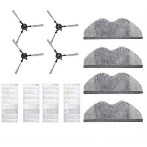 Pièces de rechange pour aspirateur robot Xiaomi E5 C108 : brosse latérale, chiffon de nettoyage et filtre. (1/5)