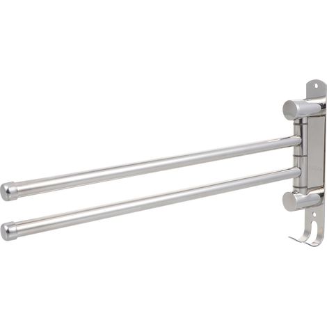 Porte-serviettes de salle bain en acier inoxydable, barre pivotante, installation sans perçage, (1/5)