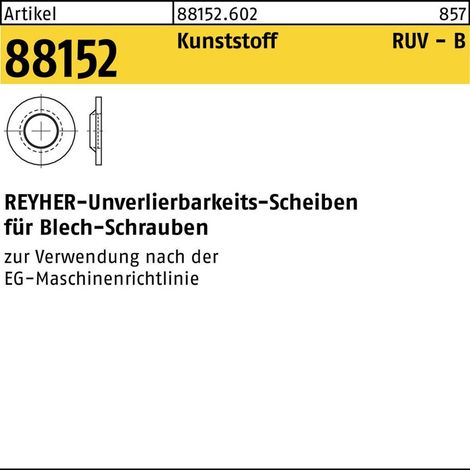 Unverlierbarkeitsscheibe R 88152 4,2/4,2x9x1,2 Ku. natur 100 Stück (1/2)
