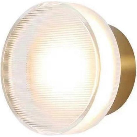 Nordische minimalistische, moderne runde Designer-Wandleuchte für Wohnzimmer und Flur, goldfarbenes dreifarbiges Licht