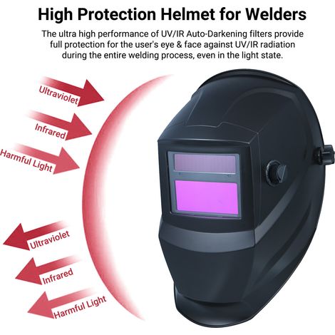 Casque de soudure solaire à assombrissement automatique, protection réglable DIN9-DIN13, pour soudeurs ARC TIG MIG Spot Micro Wire AC DC Plasma et découpeurs (1/4)