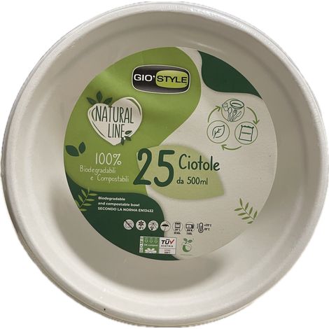 Ciotola in Cellulosa 500 ml conf. 25 pz GIOSTYLE (1/2)
