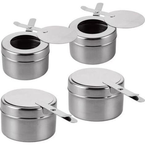 4 Pièces Récipients à Pâte Combustible, Réchaud Fondue Brûleur à Alcool, Brûleur Chafing Dish en Acier Inoxydable, Récipients à Pâte Combustible pour Buffet, Fondue, Camping (1/5)