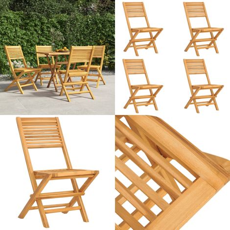 Gartenstühle 4 Stk. Klappbar 47x62x90 cm Massivholz Teak - Teakholzgartenstuhl - Klappbarer Gartenstuhl - Gartenstühle Set - Outdoor Möbel - Balkonmöbel - Home & Living (1/5)