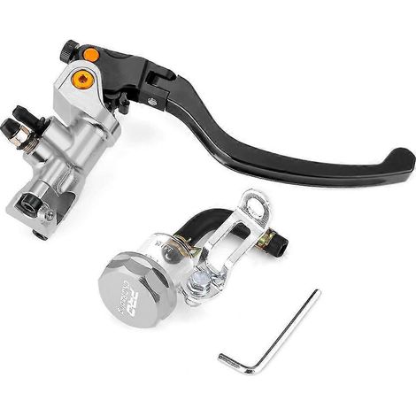 Maître-cylindre de frein à montage radial universel 19rcs, levier d'embrayage, câble, pompe hydraulique, leviers de frein pour moto Nanja Honda - Levier de pompe argenté (1/5)