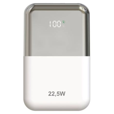 Powerbank 10000mAh Leotec LEPOW22W10WS/ 22.5W/ Blanco y Plata/ Incluye Cable USB Tipo-C