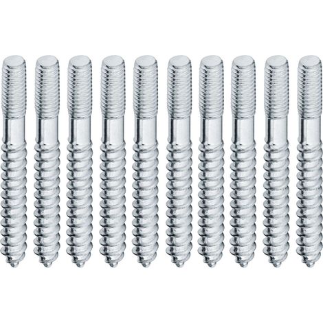 Cyclingcolors – Lot de 10 vis à double filetage M4 x 40mm – Acier zingué – Assemblage sans tête pour fixation étagère bois meuble