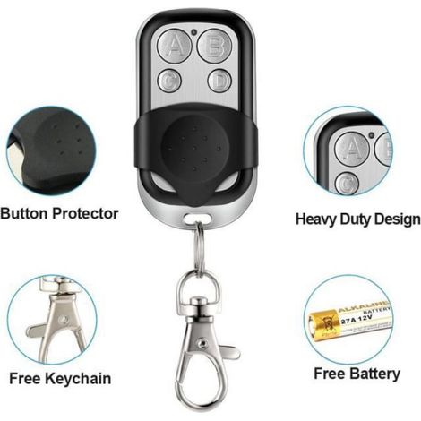 Télécommande Ouvre-Porte Garage - 433.92 MHz - 3 Canaux - Code Fixe - Compatible PROTECO TX433 PTX433 - 1 Pièce (1/4)