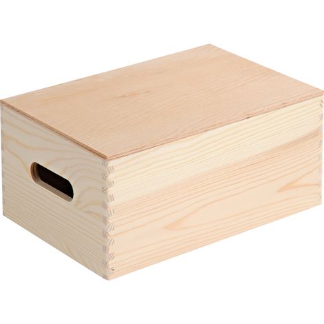 Boîte en bois avec poignées et couvercle, 29 x 19 cm, Kesper (1/2)