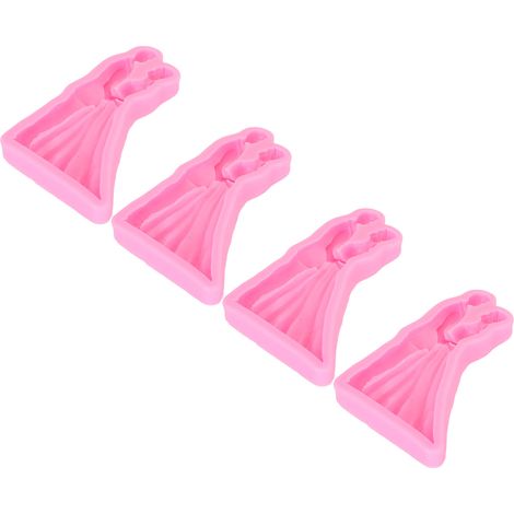 Lot de 4 Moules Silicone Mariés pour Gâteau, Flexibles et Résistants à la Chaleur, Démoulage Facile, Décoration de Gâteaux de Mariage A821 (1/5)