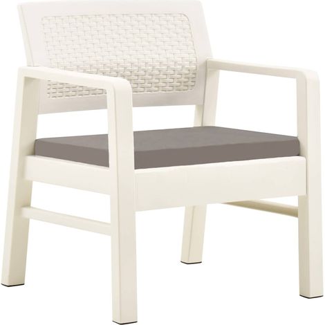 Salon de jardin 3 pcs Plastique Blanc (1/5)