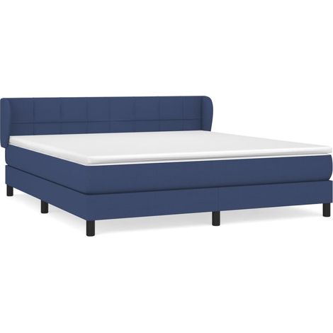 Maison Exclusive - Cama box spring con colchón tela azul 180x200 (1/5)