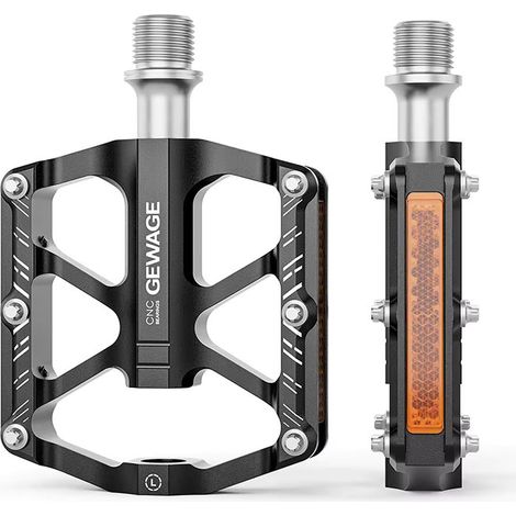 Pedales de plataforma de aluminio ligero Gewage para bicicleta con rodamientos sellados, 277 g (1/3)