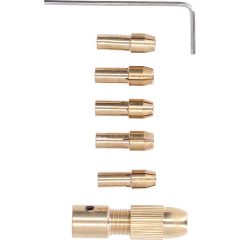 Lot de 7 pince pour mini perceuse électrique laiton 4 mâchoires mandrin micro pour perçage polissage meulage (1/5)
