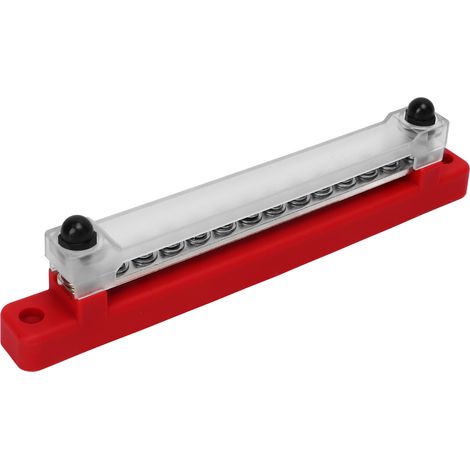 Barre de distribution électrique 48V 150A 12 bornes avec couvercle, vis M6 et M4, pour voiture, camping-car, bateau, marine, rouge (1/5)