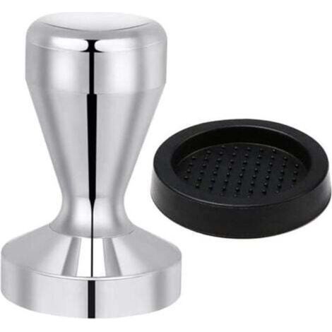 Presse à Café 51 mm en 430 Acier Inoxydable, Presseur Café, Espresso Café Sabotage Accessoires de Cuisine avec Coussin en Silicone
