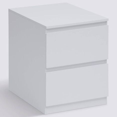 Table de nuit , chevet de 3 tiroirs coloris blanc - Longueur 38 x Profondeur 48 x Hauteur 50 cm (1/5)