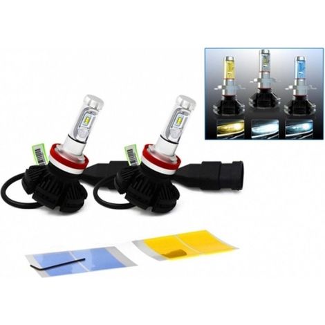 TRADE SHOP - Coppia Lampada Led Faro X3 Headlight H4 50w Bulbi Ricambio Luce 3 Film Colori -