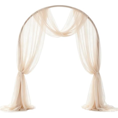 Champagne-colored wedding arch curtains, 75 x 600 cm (1/5)