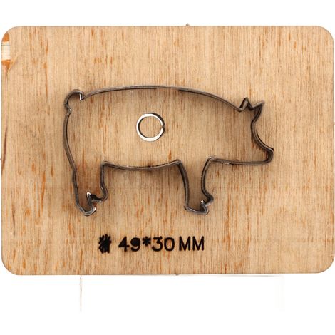 Poinçon de découpe en acier inoxydable en forme de cochon 49x30mm pour cuir, argile, papier et carton - Outil de marquage DIY (1/5)