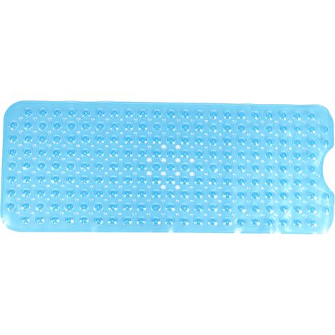 1 Tapis de bain PVC 40,5x101cm antidérapant avec ventouses, trou d'évacuation pour baignoire et douche (1/5)