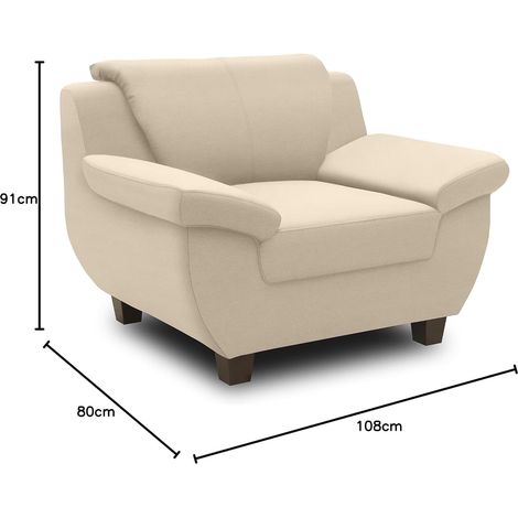 Fauteuil rembourré, Fauteuil Simple, canapé 3-2-1, Fauteuil, 91 x 108 x 80 cm (p x l x h) - Beige (1/5)
