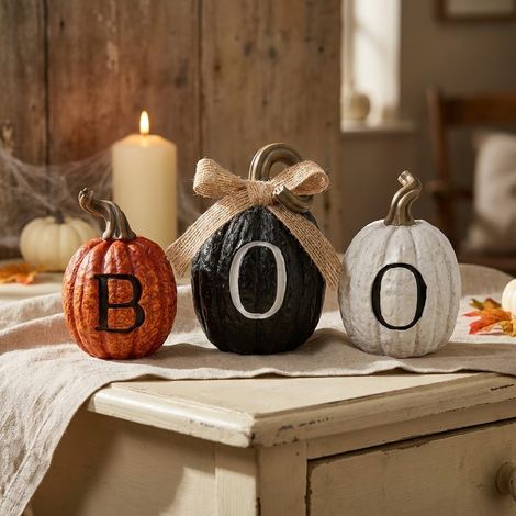 Decorative Boo Pumpkins Ornament (1/2)