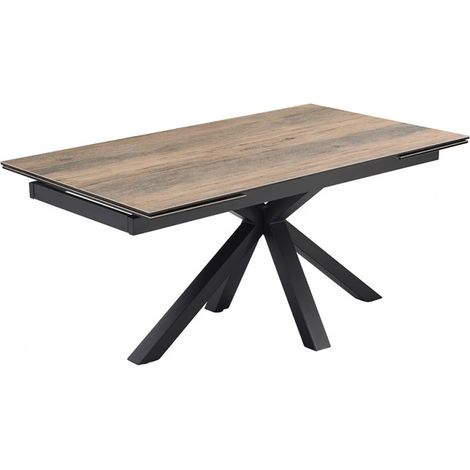 Table extensible 160/240 cm céramique effet bois pied croisé - TEXAS 04 (1/5)