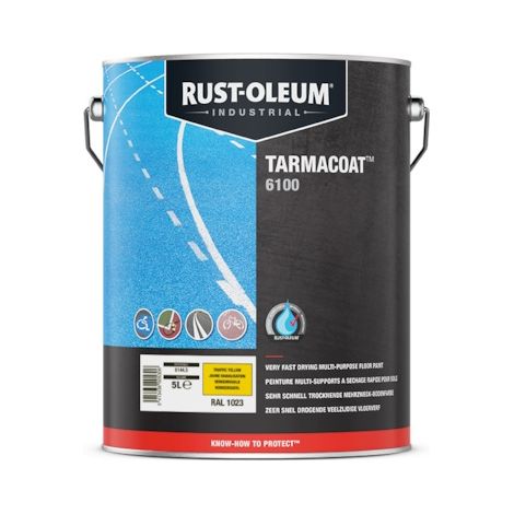 Peinture de sol TARMACOAT - 5 L - jaune RAL 1023 - mat - RUST-OLEUM