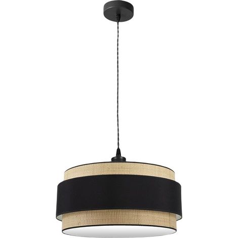Colgante regulable modelo Kandy 2xE27 Natural/negro FABRILAMP (1/2)