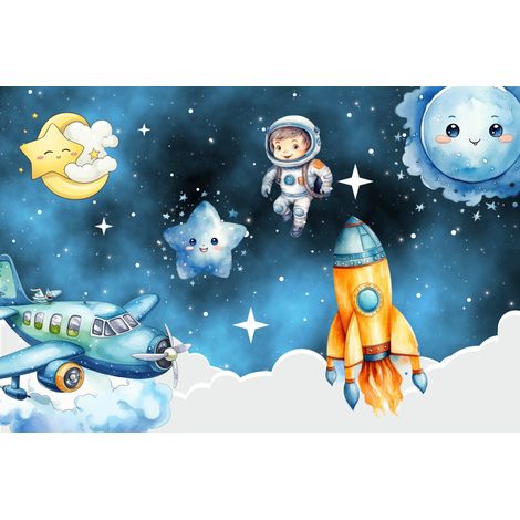 Kinderfototapete Raumstation, Sterne, Astronaut M151 200x135 (1/5)