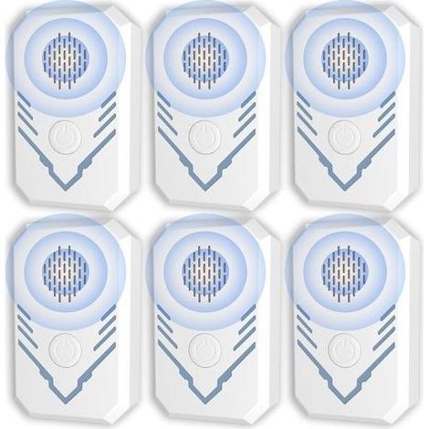 pair Ultrason pour Souris et Rats 6 Pièces, Anti Souris, Silencieux à L'intérieur, Répulsif pour Souris et Rats, Antiparasitaire Répulsif pour Moustiques Cafards (1/4)