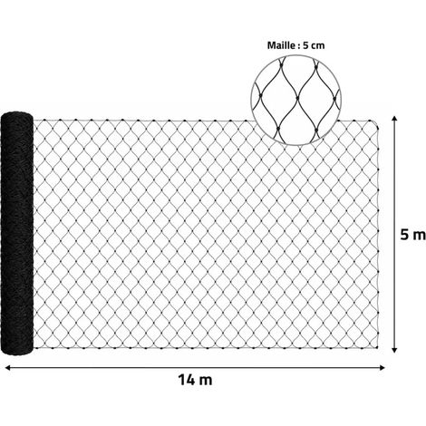 Filet de volière maille 50 mm – 14x5 m