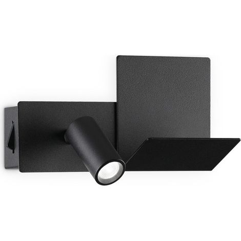 Ideal Lux KOMODO-1 Luz de lectura LED negra, interruptor incorporado, 3000 K, no regulable (1/2)