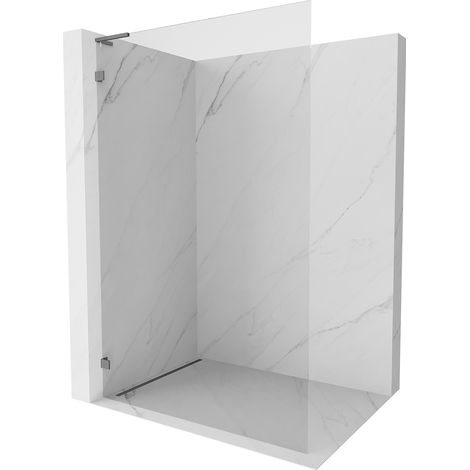 Mexen Lunar L Duschwand Walk-in links 100 x 200 cm, transparent 8 mm, Gun Metal - 830L-100-000-95-00-L (1/5)