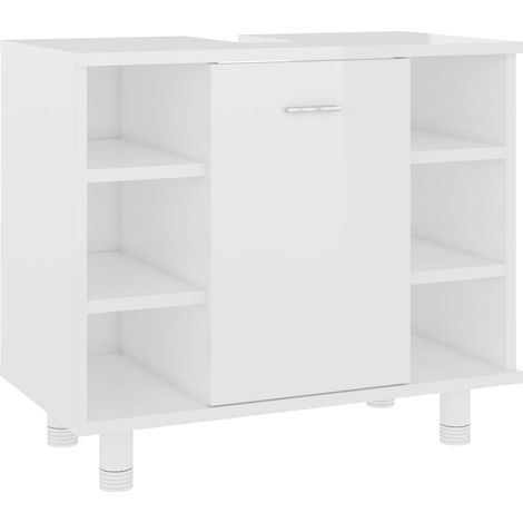 Maison Exclusive - Badezimmerschrank Hochglanz-Weiß 60x32x53,5 cm (1/5)