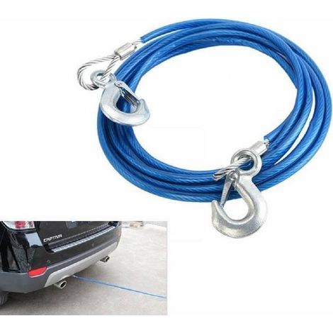 Corde De Crochet De Remorquage 4mt Corde De Remorquage De Voiture 3000kg Acier Enduit