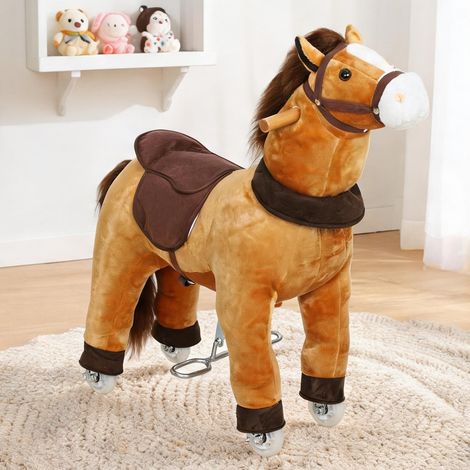 Cheval à bascule pour enfants avec roues 70 cm 70 x 30 x 75 cm (1/5)