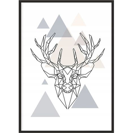 AFFICHE PHOTO ENCADRÉE 43x33 cm Cerf P1184
