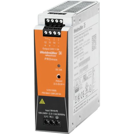 alimentation à découpage - pro max - 12 volts - 120 watts - 10a - weidmuller 1478230000