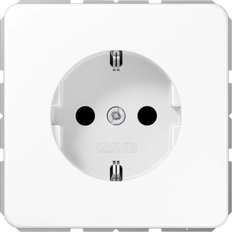 Jung SCHUKO®-Steckdose, 16 A 250 V , Schraubklemmen, Duroplast, Serie CD, alpinweiß CD 1521 WW