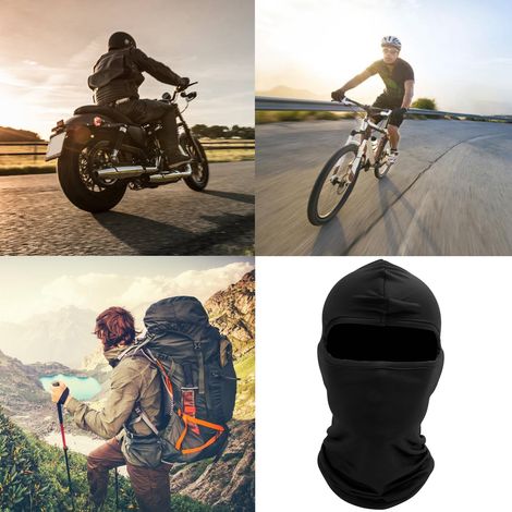 Cache-cou d'hiver imperméable pour cyclisme et moto, couvre-casque intégral noir