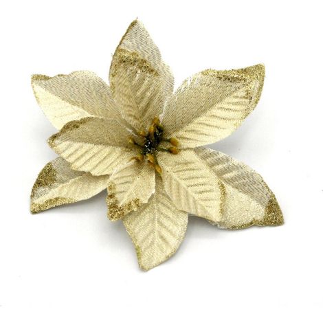 Lot de 24 fleurs de Noël 15 cm, décorations pour sapin de Noël et fête de fin d’année